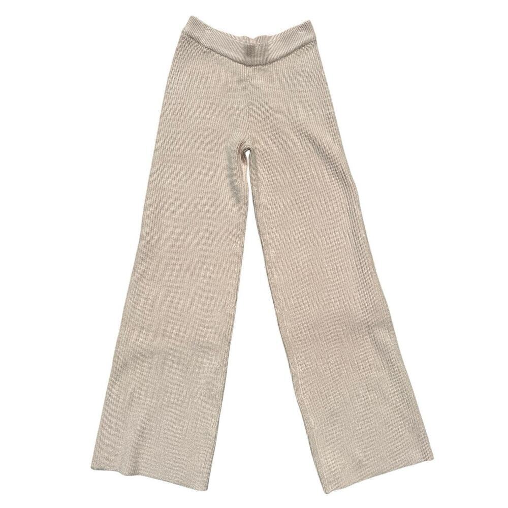 NWT Mable Botique Wide Leg Knitted Lounge Viscose Tan Pants Size Small